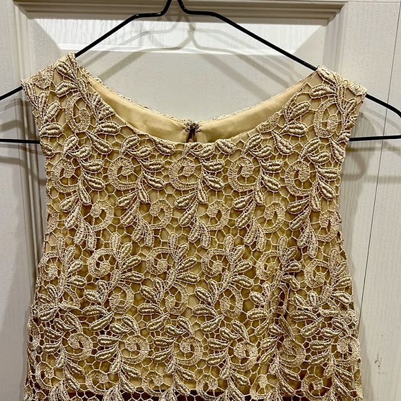 Caché dress, tan and gold color, good condition - Picture 2 of 7